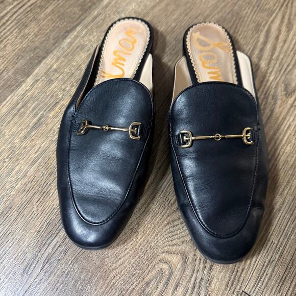 SAM EDELMAN Linnie Black Horse Bit Loafer Mule Slide 7M - Picture 3 of 11